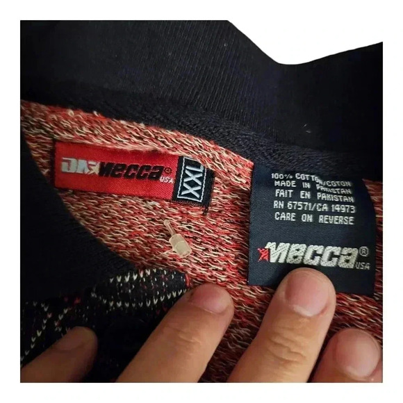 Mecca Polo Shirt Men XXL AOP Cotton Short Sleeve Deadstock Vintage 90s - Picture 3 of 5